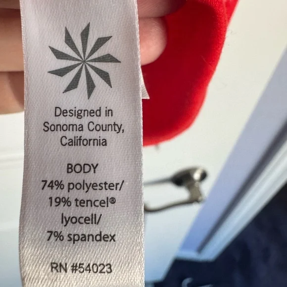 ATHLETA, orange tee, like new - Picture 3 of 5